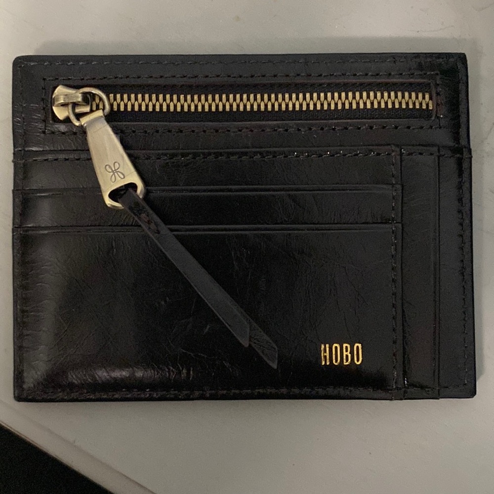 HOBO Brand black leather card wallet